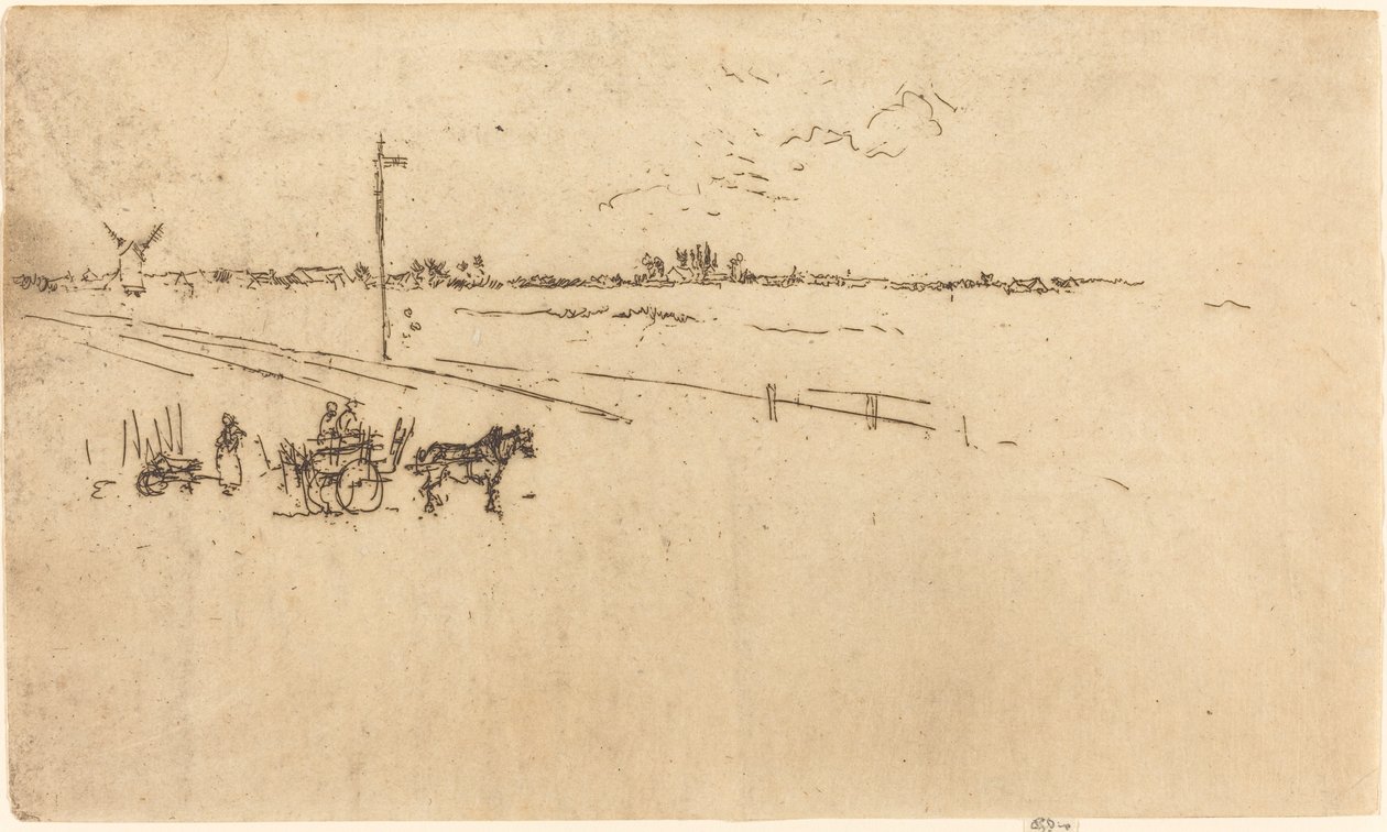 鉄道駅、ヴォーヴ、1887年。 作： ジェームズ・アボット・マクニール・ウィスラー