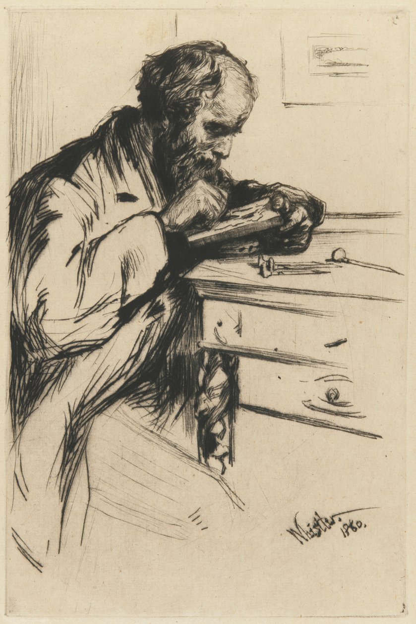 Riault The Wood Engraver、1860年。 作： ジェームズ・アボット・マクニール・ウィスラー