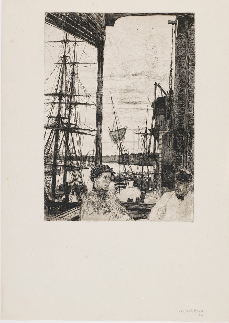 Rotherhithe、1860年。 作： ジェームズ・アボット・マクニール・ウィスラー