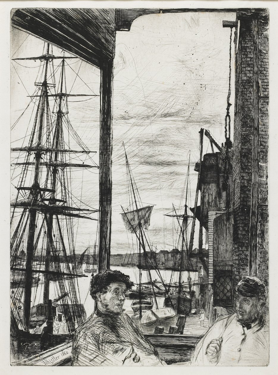 Rotherhithe 「Sixteen Etchings of Scenes on Thames and Other Subjects」より 作： ジェームズ・アボット・マクニール・ウィスラー