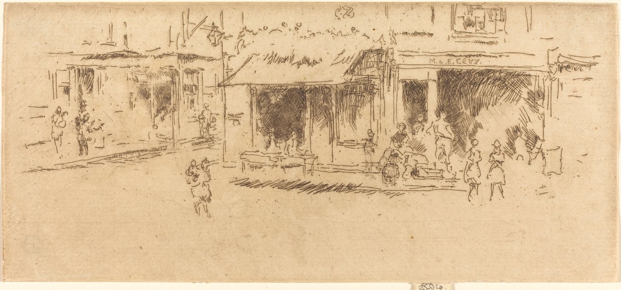 セント ジェームズ プレイス、ハウンズディッチ、c. 18861888。 作： ジェームズ・アボット・マクニール・ウィスラー