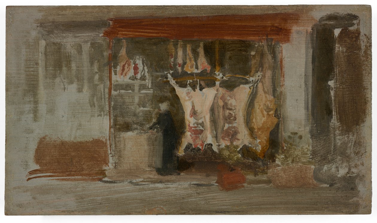 肉屋、1888-89年頃（油彩、木製パネル） 作： ジェームズ・アボット・マクニール・ウィスラー