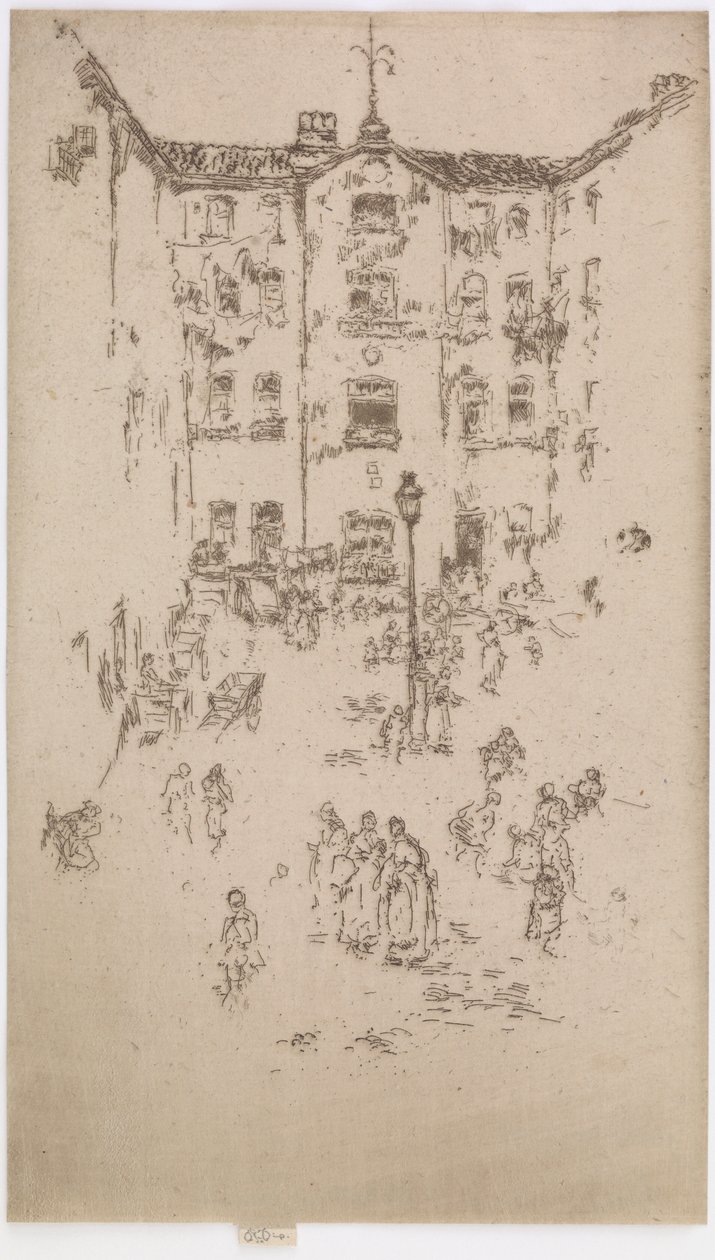 中庭」、ブリュッセル、1887年 作： ジェームズ・アボット・マクニール・ウィスラー