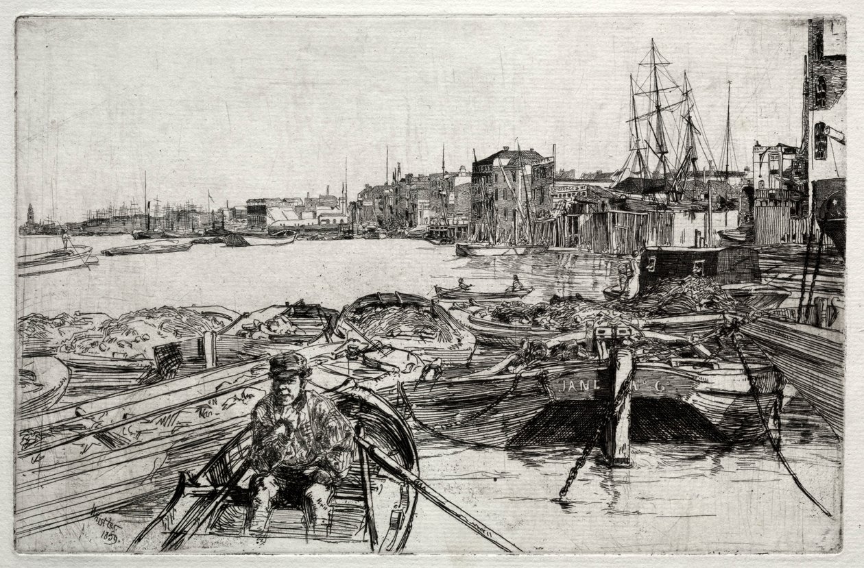 1859年のプール。 作： ジェームズ・アボット・マクニール・ウィスラー