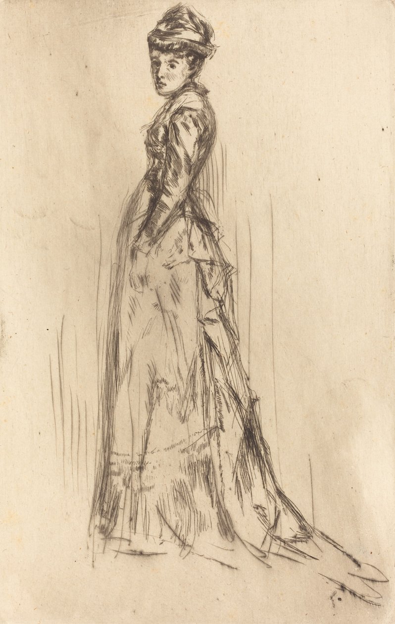 シルクドレス、c。 1873年。 作： ジェームズ・アボット・マクニール・ウィスラー