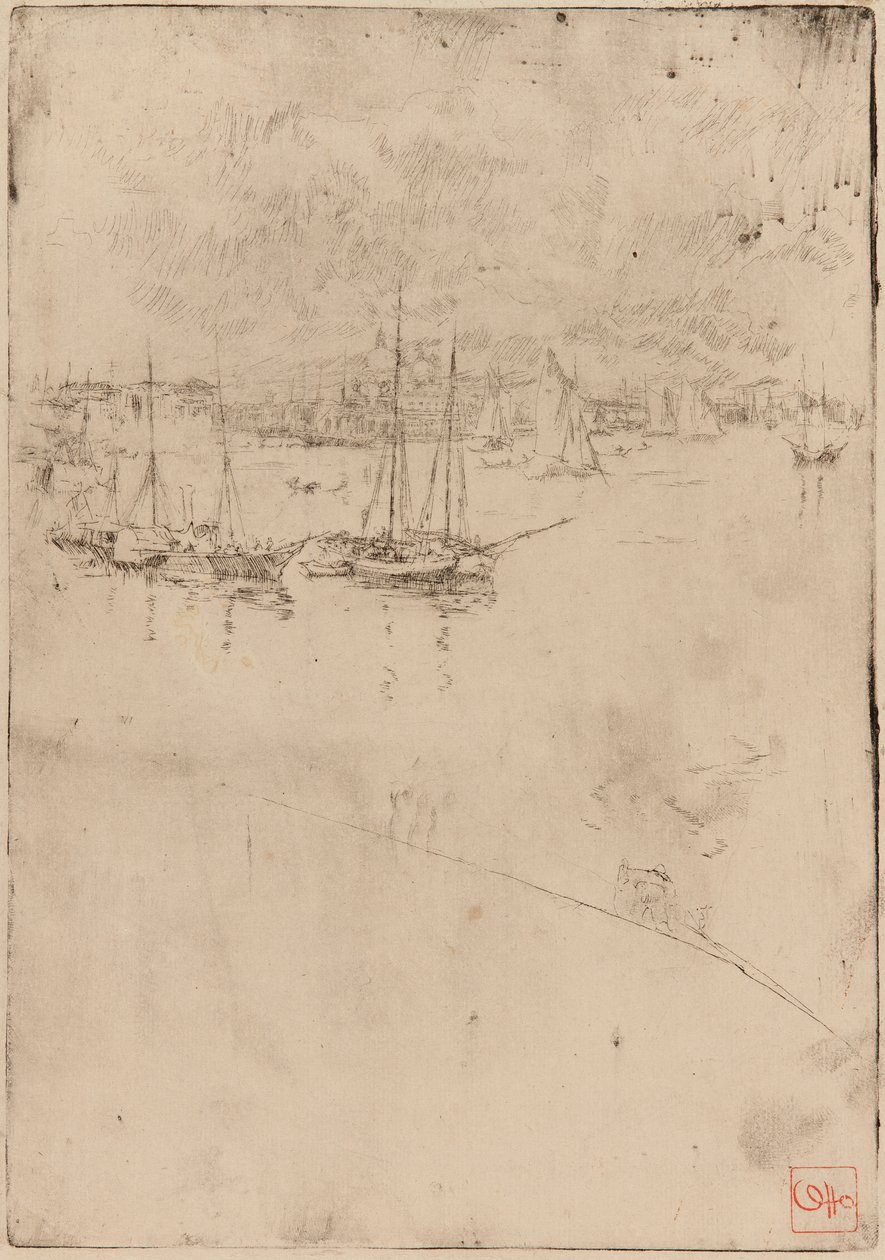 蒸気船、ベニス、1879-1880年。 作： ジェームズ・アボット・マクニール・ウィスラー