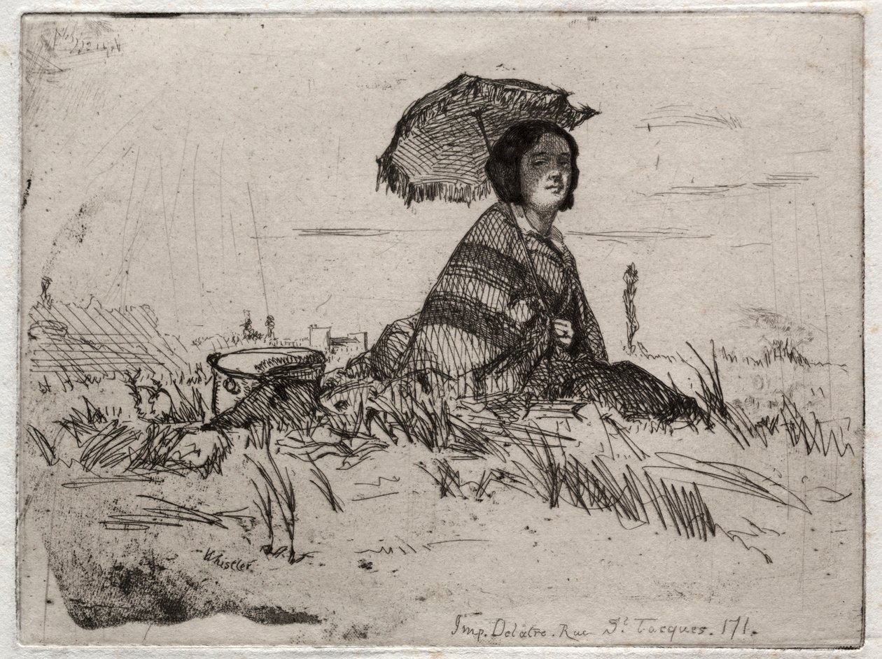 自然からの12のエッチング：En Plein Soleil、1858。 作： ジェームズ・アボット・マクニール・ウィスラー