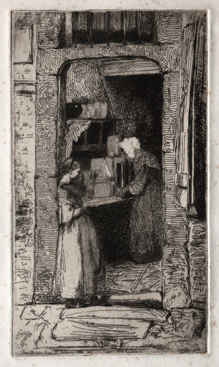 自然からの12のエッチング：La Marchande de Moutarde、1858。 作： ジェームズ・アボット・マクニール・ウィスラー