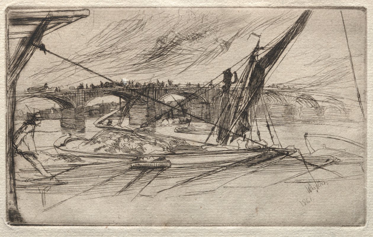 ヴォクソール橋、1861年。 作： ジェームズ・アボット・マクニール・ウィスラー