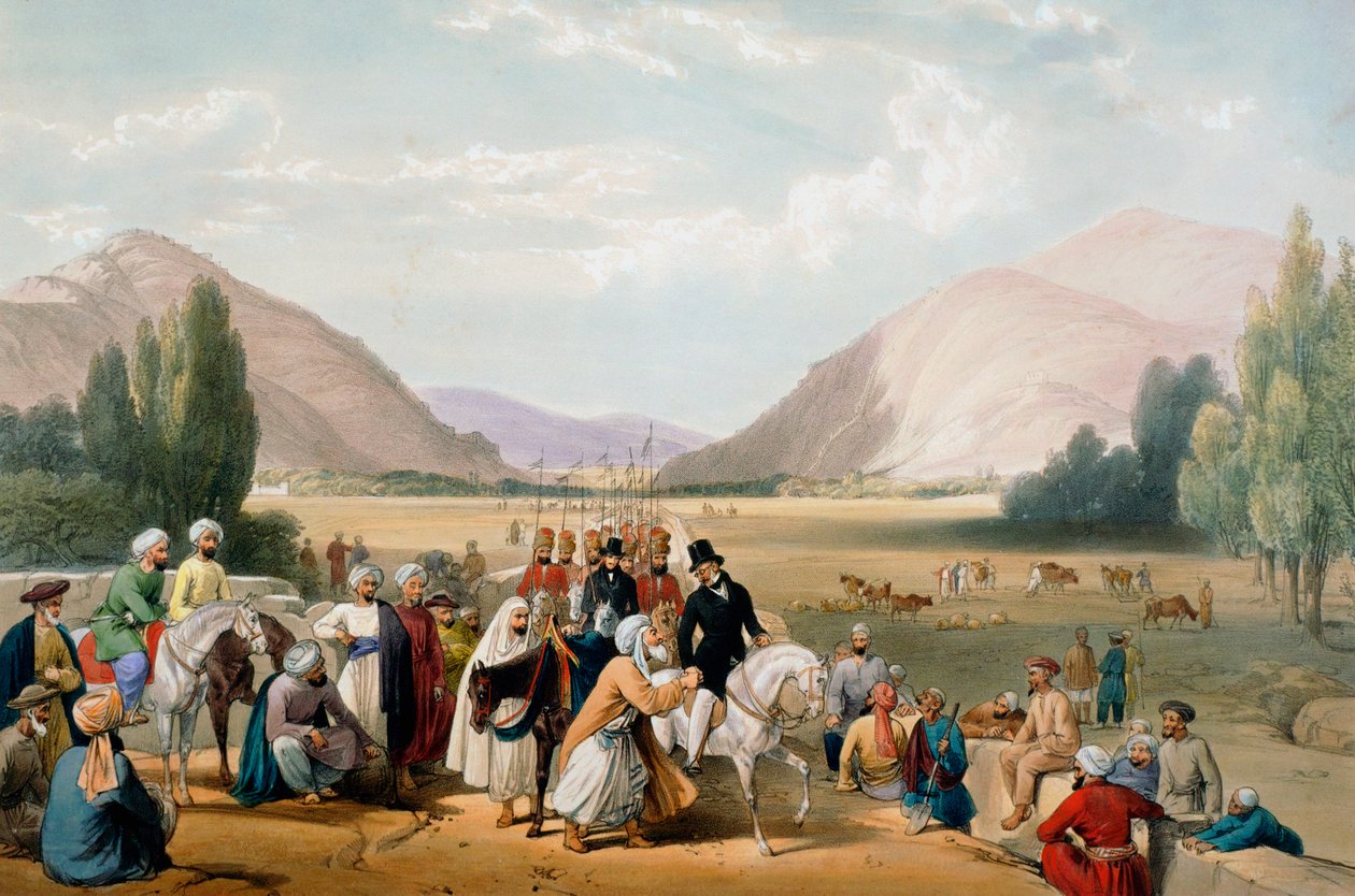ドスト・モハマッド・カーンの降伏（カブール）、第一次アングロ・アフガン戦争、1838年～1842年 作： ジェームズ・アトキンソン