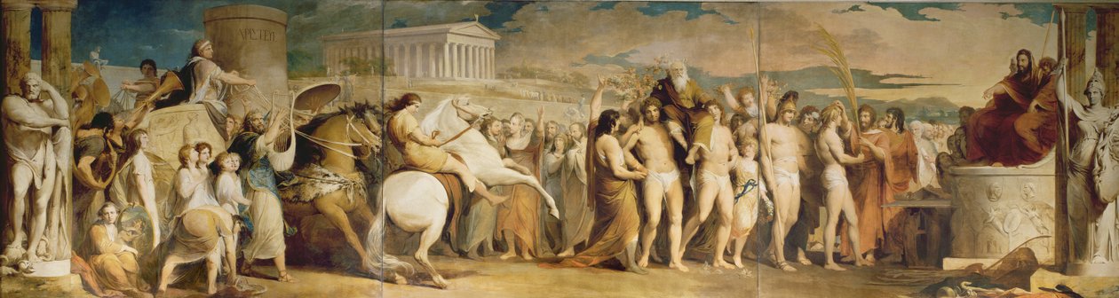 オリンピアで勝利者を戴冠、シリーズ第3弾「人間の文化と知識の進歩」c.1777-84（101473および101474を参照） 作： ジェームズ・バリー