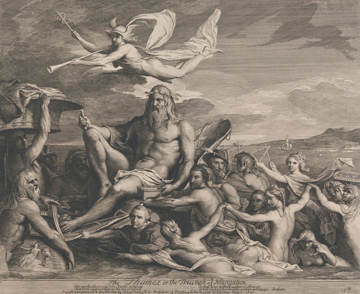 The Thames or the Triumph of Navigation (芸術奨励協会の大部屋のデザイン) 作： ジェームズ・バリー