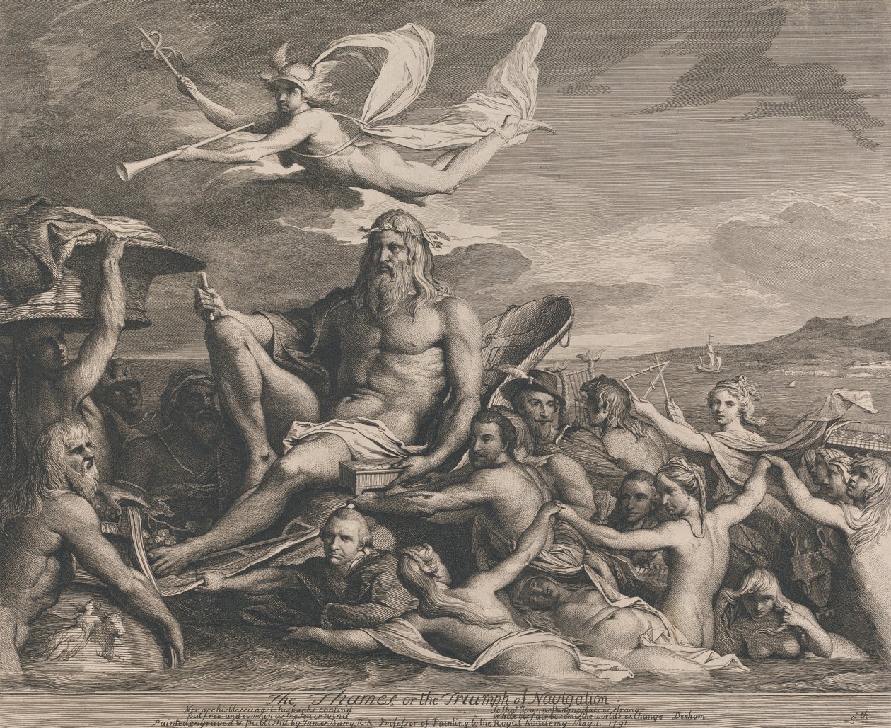 The Thames or the Triumph of Navigation (芸術奨励協会の大部屋のデザイン) 作： ジェームズ・バリー