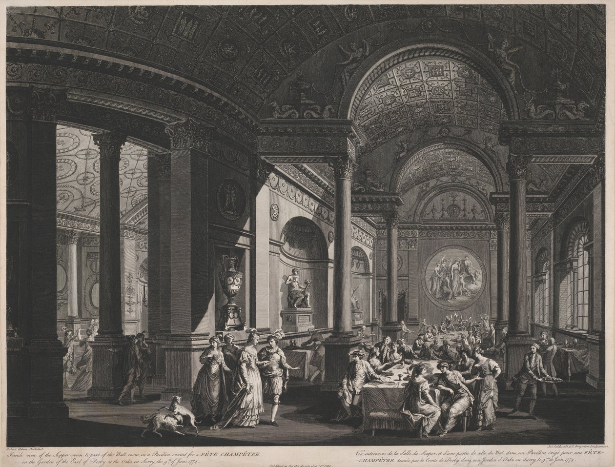 Inside view of the Supper-room & part of the Ball-room in a Pavilion erected for a Fete Champetre in the Garden of the Earl of Derby   1441520   ja       japanese Successfully Translated  Original: The Temple of Apollo Epicurius at Bassai, Phigalea Transla 作： ジェームズ・コールドウォール