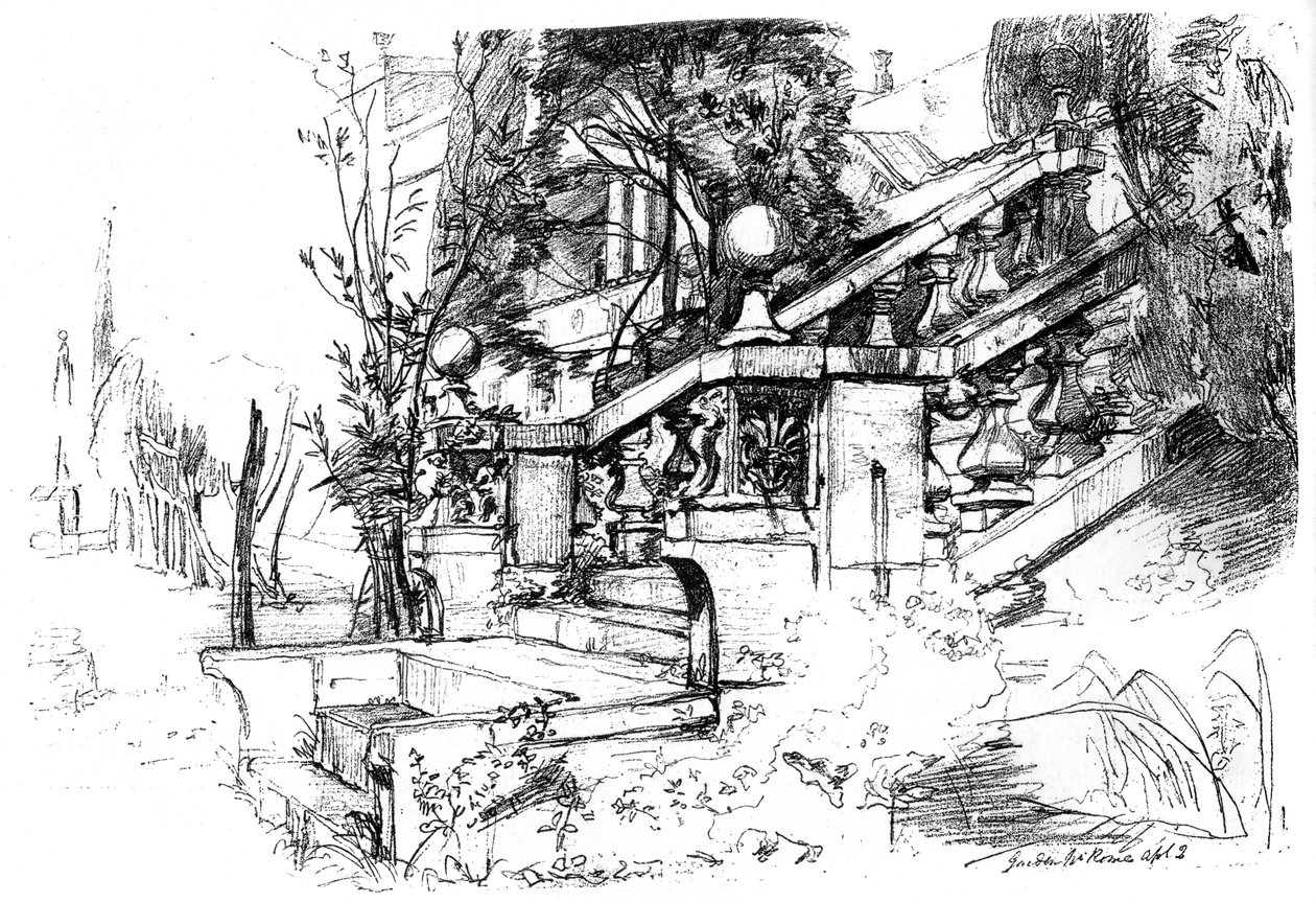 ローマ近郊の庭園、1848年c1880-1882。 作： ジェームズクラークフック