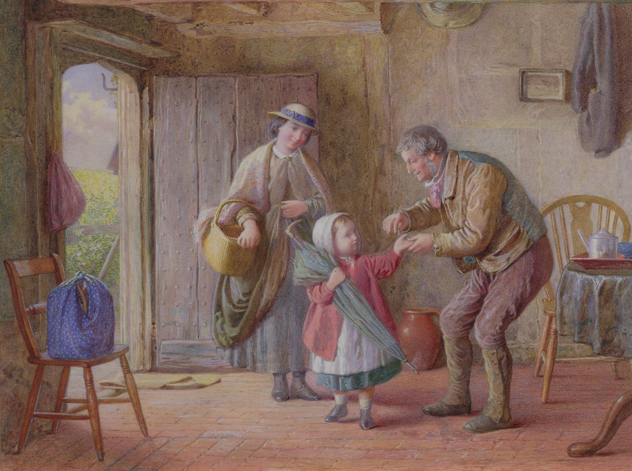 自分のための1ペニー 1870年頃（水彩画） 作： ジェームズ・クラーク・ウェイト