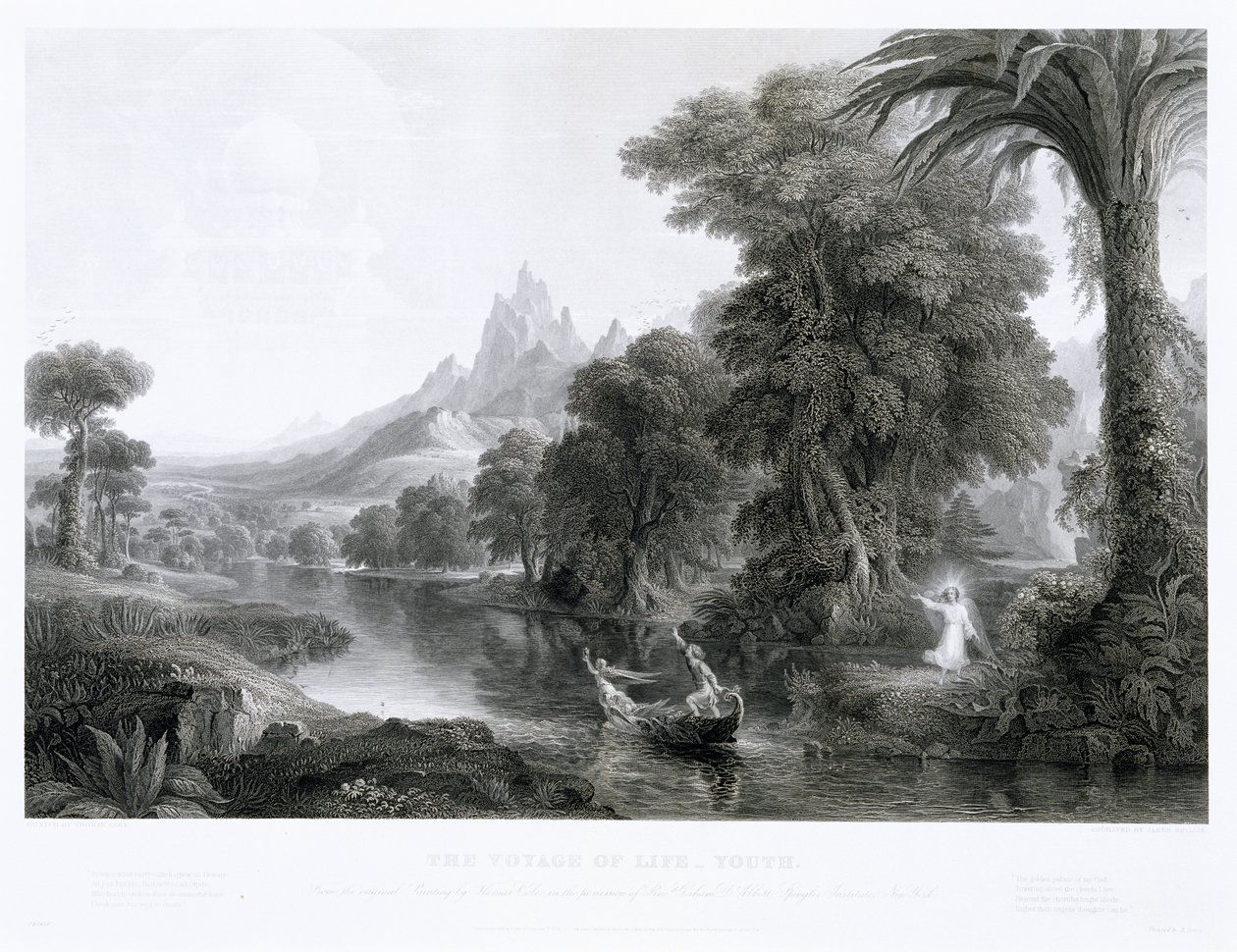 人生の航路—若者、c。 1855年（彫刻） 作： ジェームズ・デイヴィッド・スミリー
