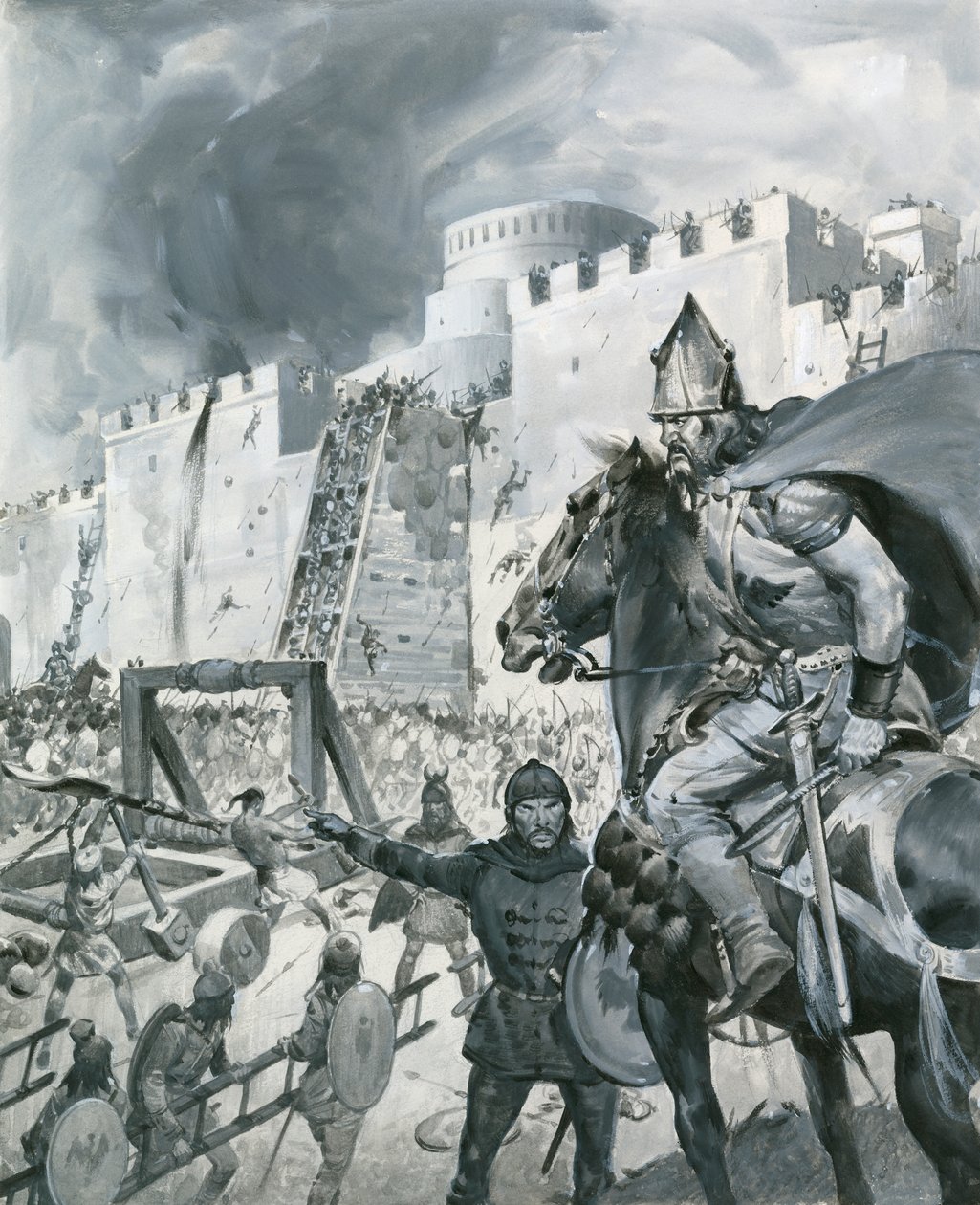1346年、タルタル人の大軍がアビシニアのカファを包囲した。 作： ジェームズ・エドウィン・マコーネル