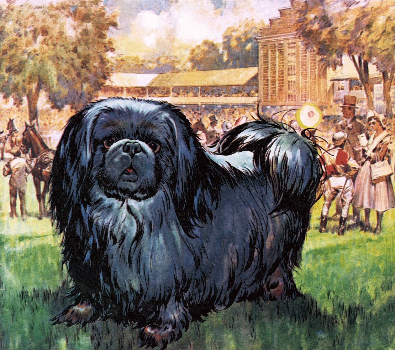 ブラック・ナイト画家のアルフレッド・マニングス卿が飼っていたペキニーズ犬。 作： ジェームズ・エドウィン・マコーネル