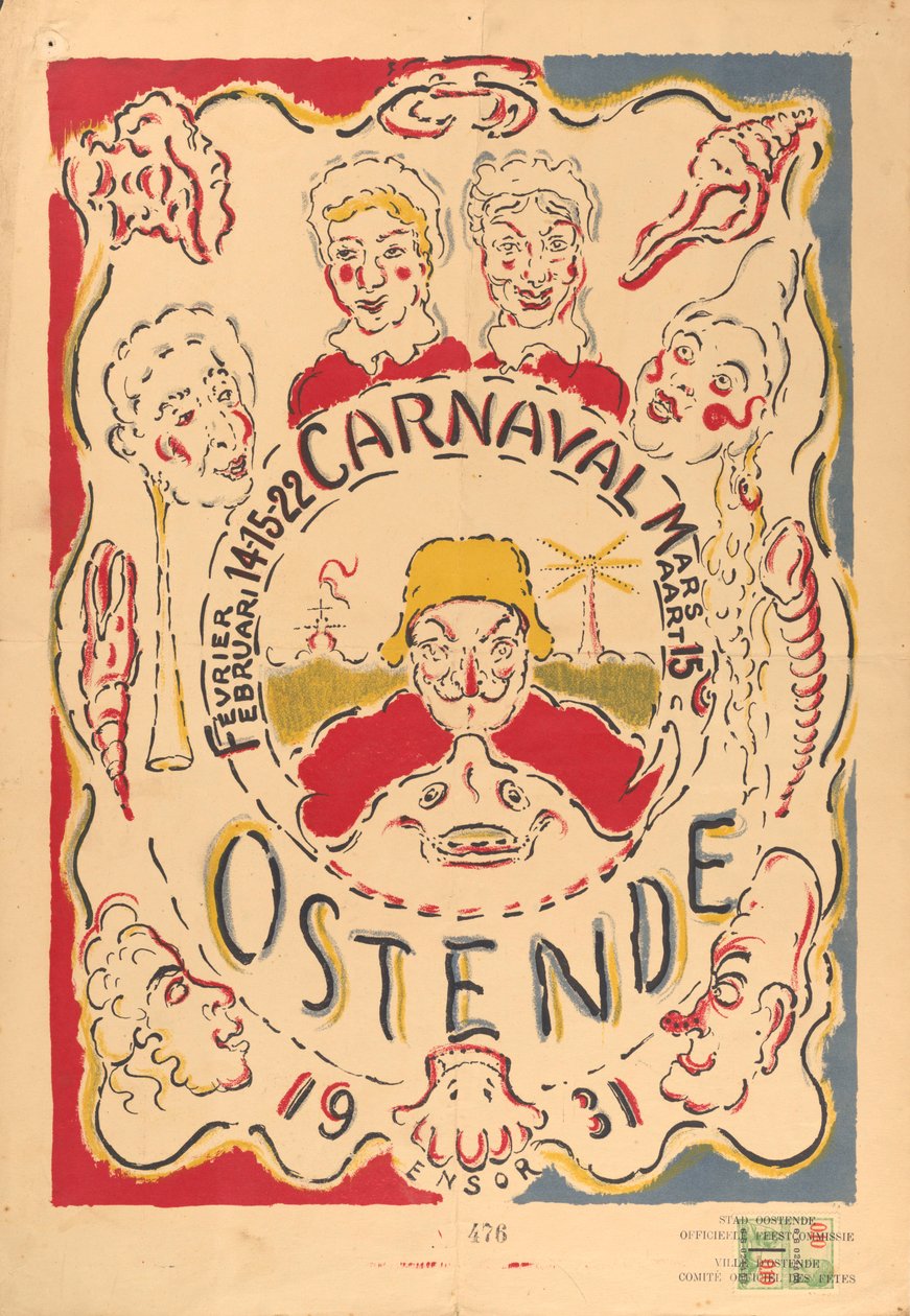 Plakat für den Karneval in Ostende 作： ジェームズ・アンソール