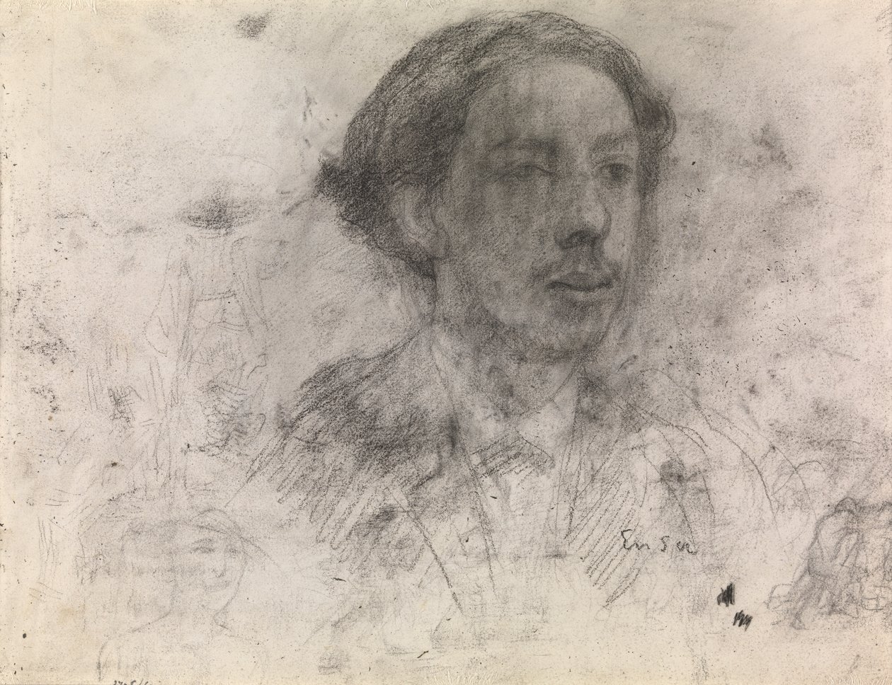 Autorretrato (conte sobre papel) 作： ジェームズ・アンソール