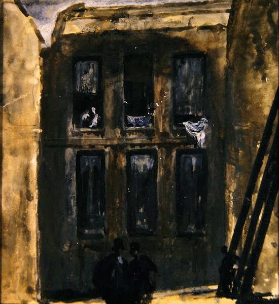 街の風景 1910年頃（紙にガッシュ） 作： ジェームズ・フェリエ・プライド