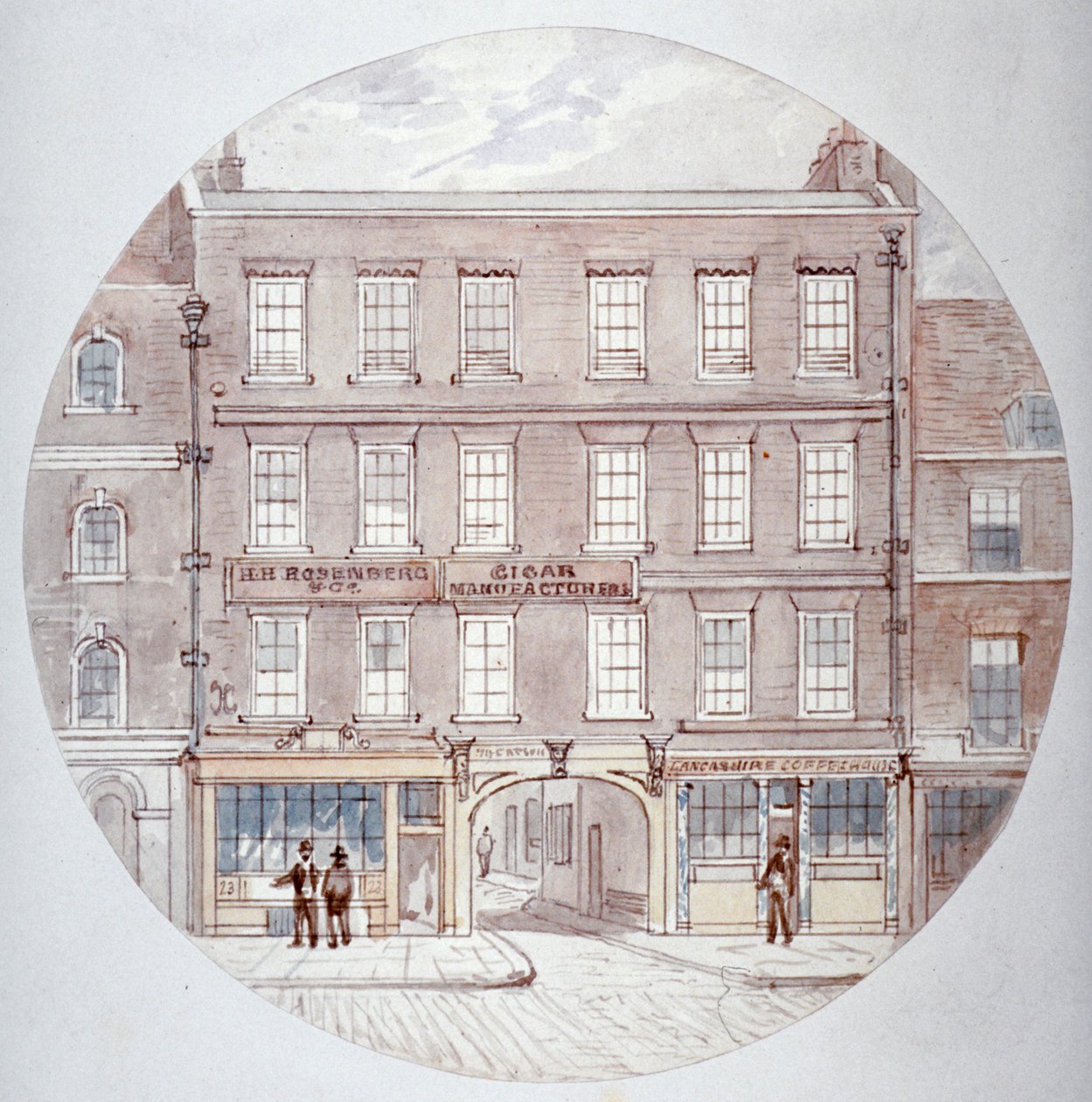 22 and 23 Farringdon Street, City of London, c1855.                      作： ジェームズ・フィンドレイ