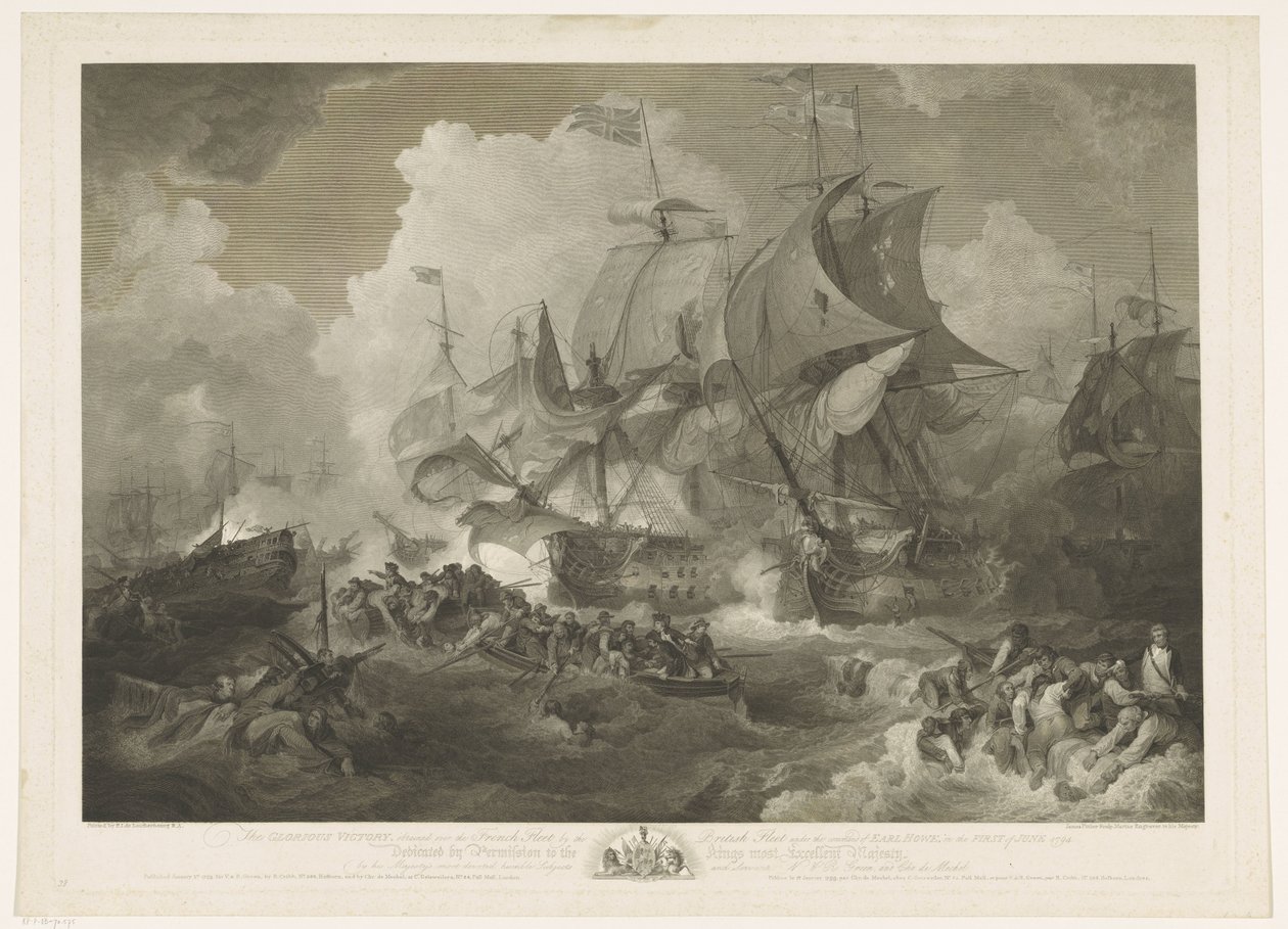 フランス艦隊に対するイギリス艦隊の勝利、1794 作： ジェームズ・フィトラー