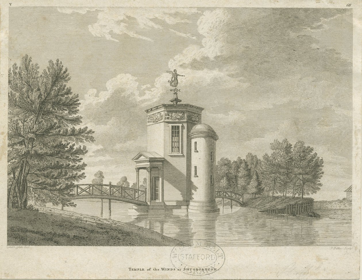 Shugborough - Temple of the Winds: engraving, nd [late 18 cent] (print) 作： ジェームズ・フィトラー