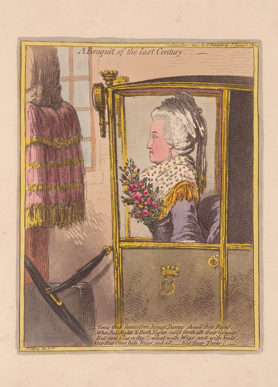 前世紀の花束、パブ。 1802（手描きの彫刻） 作： ジェームズ・ギルレイ