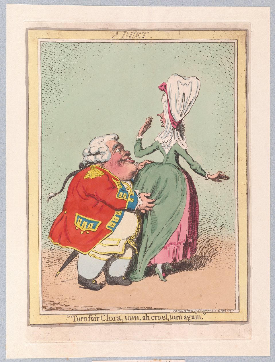 デュエット、パブ。 1792（手彫り彫刻） 作： ジェームズ・ギルレイ