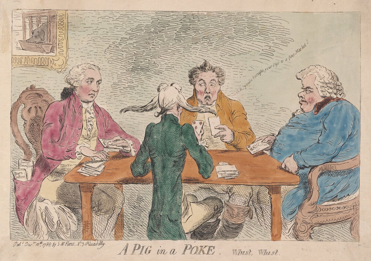 ポーク、ホイスト、ホイスト、パブの豚。 1788（手彫り彫刻） 作： ジェームズ・ギルレイ