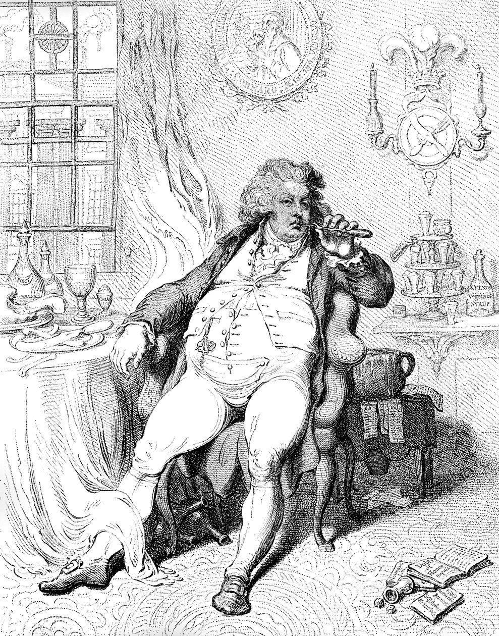 消化の恐怖の下での僧侶、1792年。 作： ジェームズ・ギルレイ