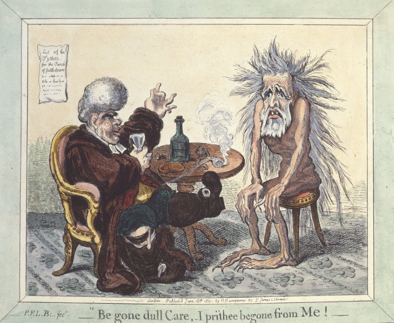 「BegoneDullCare、I Prithee Begone From Me」、1801年 作： ジェームズ・ギルレイ