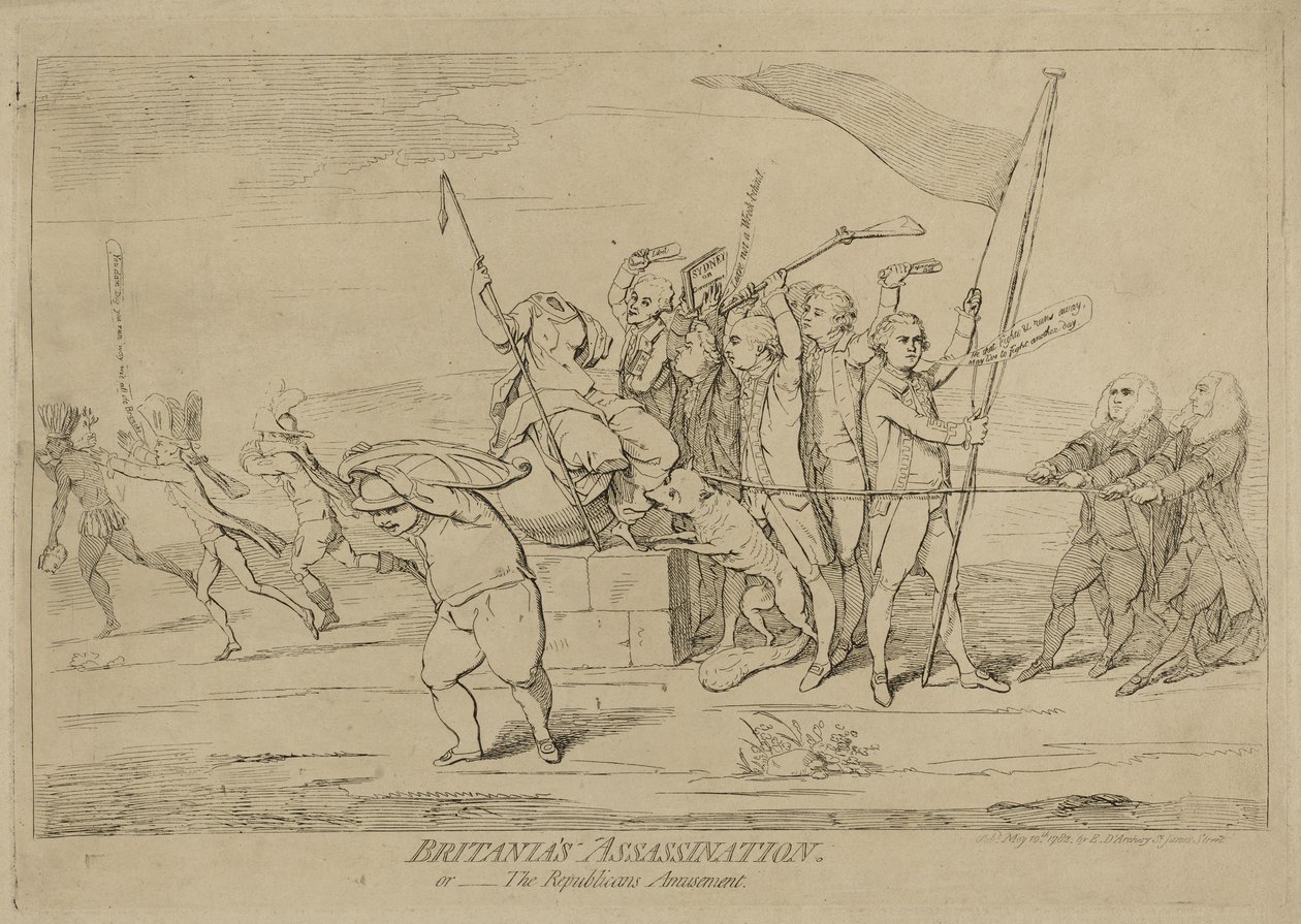 ブリタニアの暗殺または共和党の娯楽、1782年5月10日公開 作： ジェームズ・ギルレイ