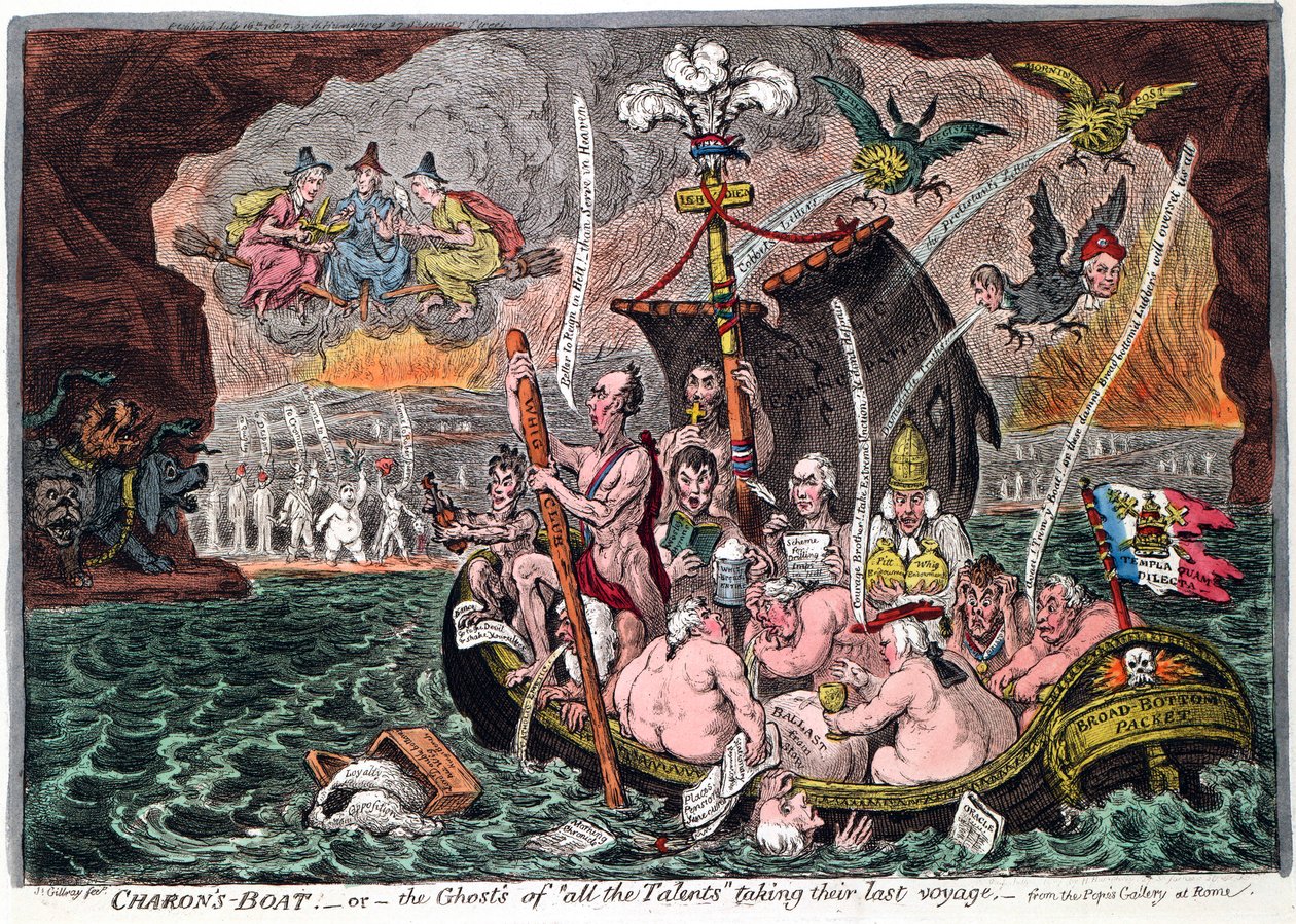 カロンボート、または1807年に最後の航海をするすべての才能の幽霊 作： ジェームズ・ギルレイ