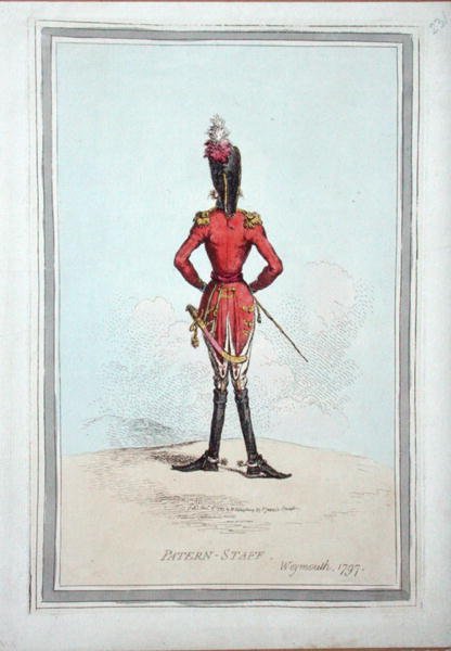 ハンナ・ハンフリーが1797年に出版した「パターンスタッフ」（手彩色の銅版画） 作： ジェームズ・ギルレイ