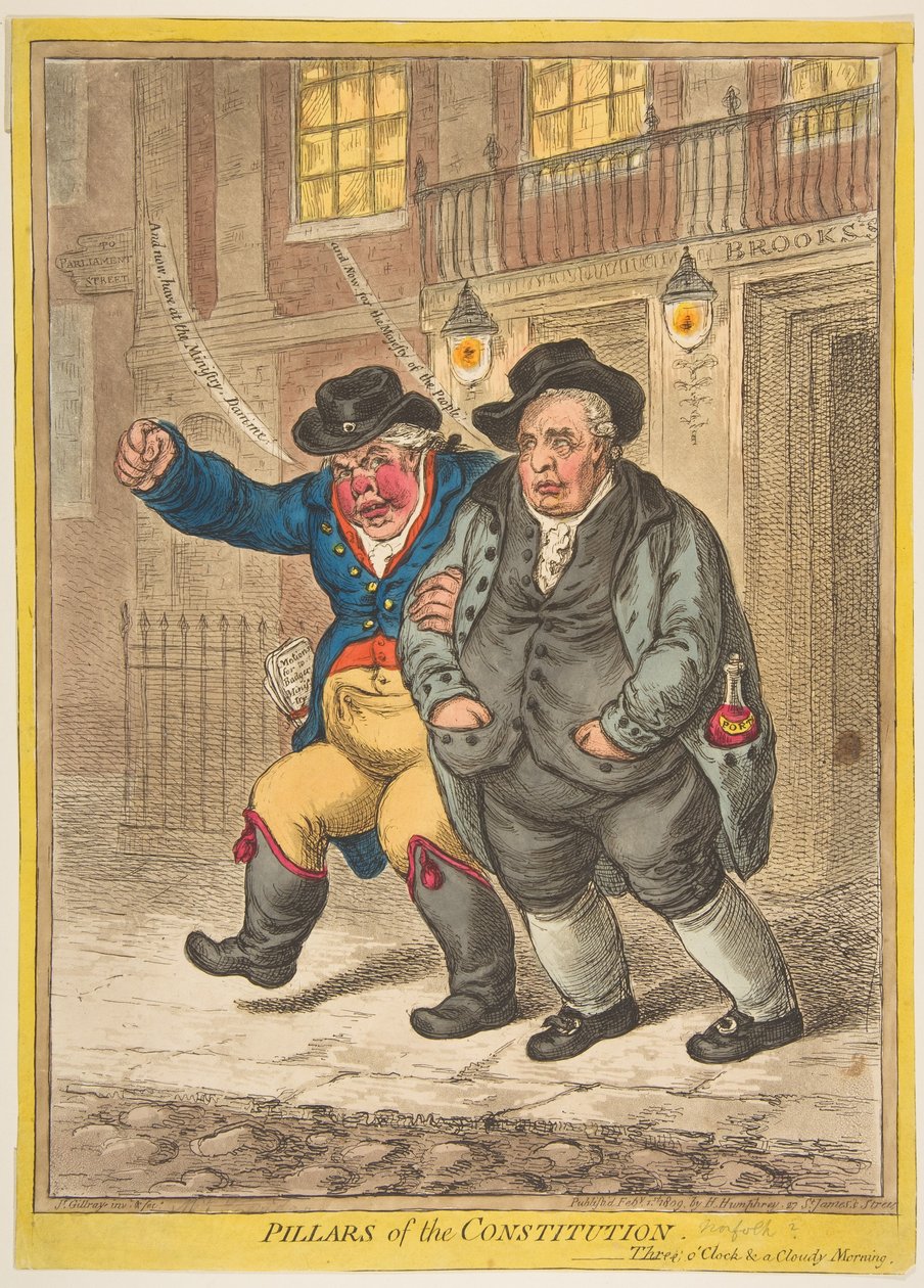 憲法の柱、1809年2月1日。 作： ジェームズ・ギルレイ