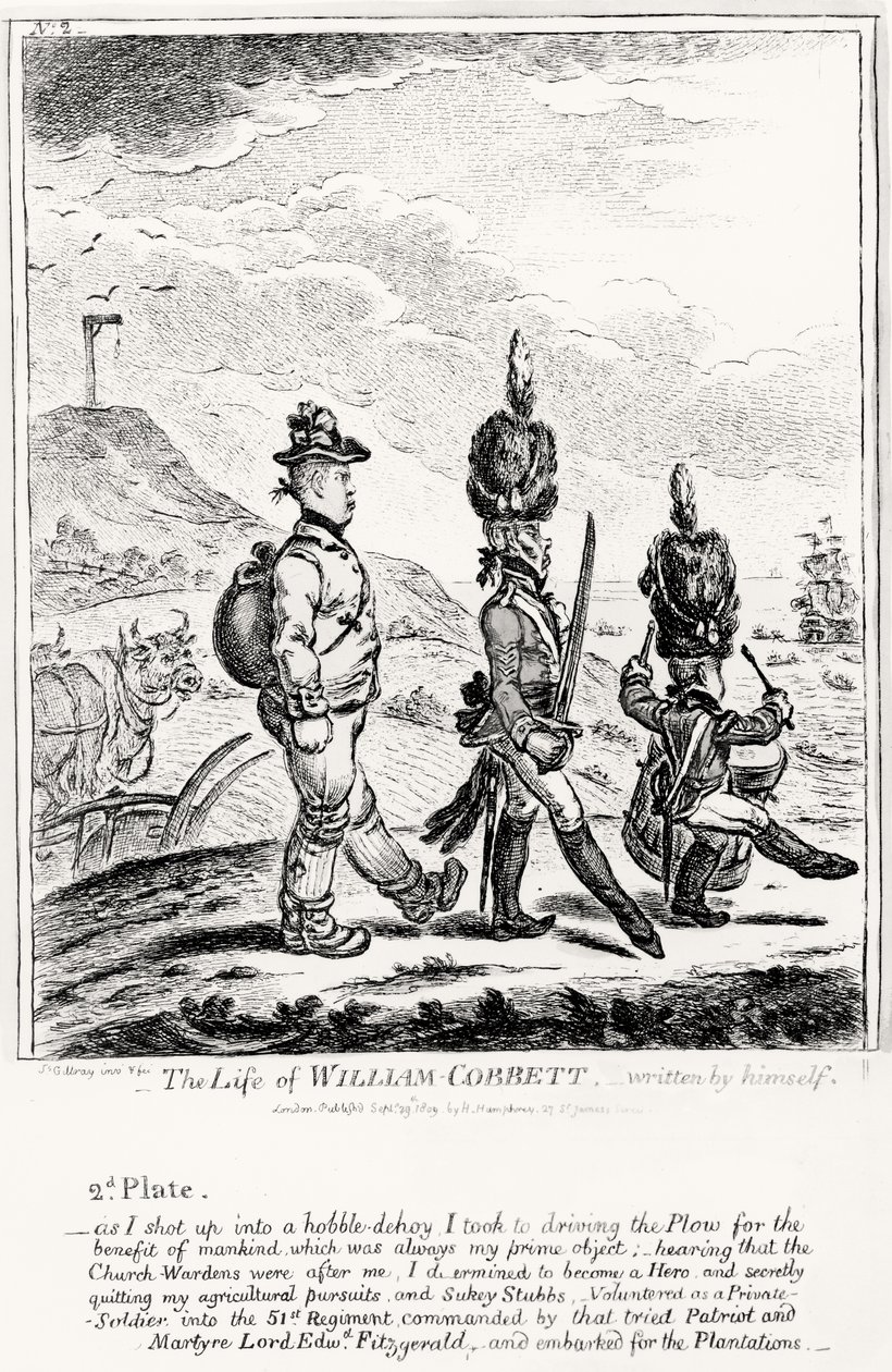 パブ自身が書いた、The William of William Cobbettのプレート2。 H・ハンフリー作、1809 作： ジェームズ・ギルレイ