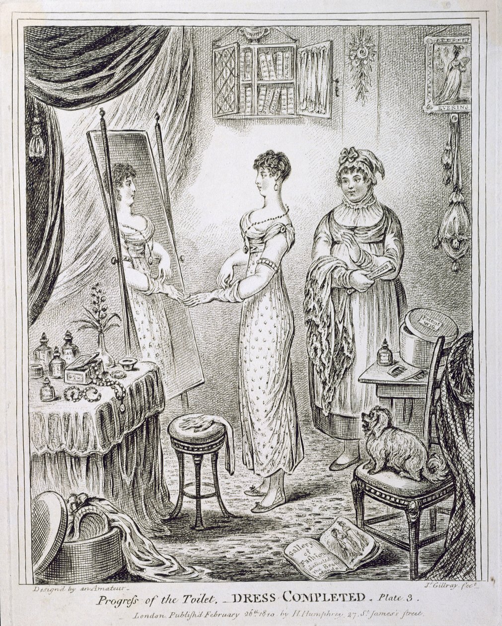 1810年にHannah Humphreyによって発行された、トイレまたはドレス完成の進捗状況 作： ジェームズ・ギルレイ