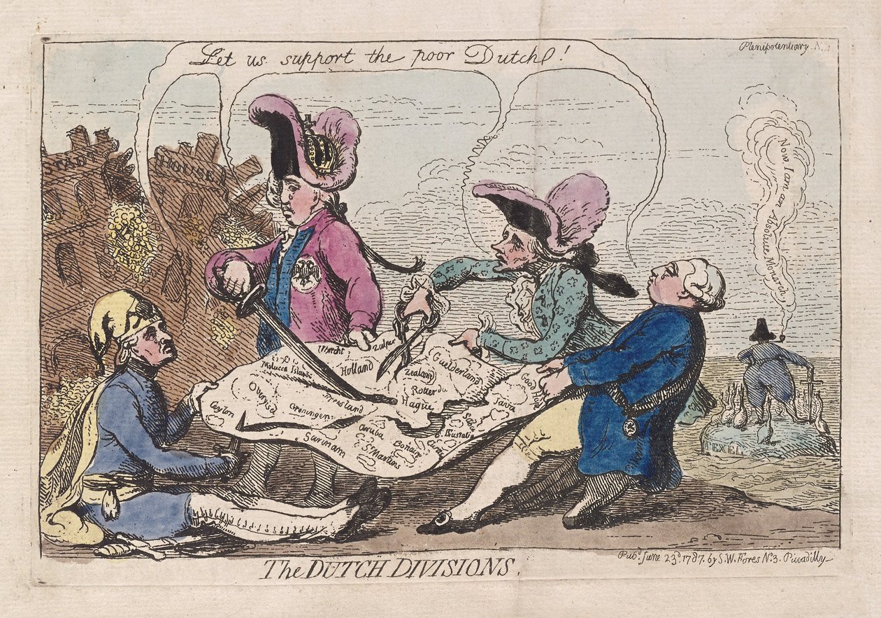 オランダの部門、パブ。 1787年（手描きの彫刻） 作： ジェームズ・ギルレイ