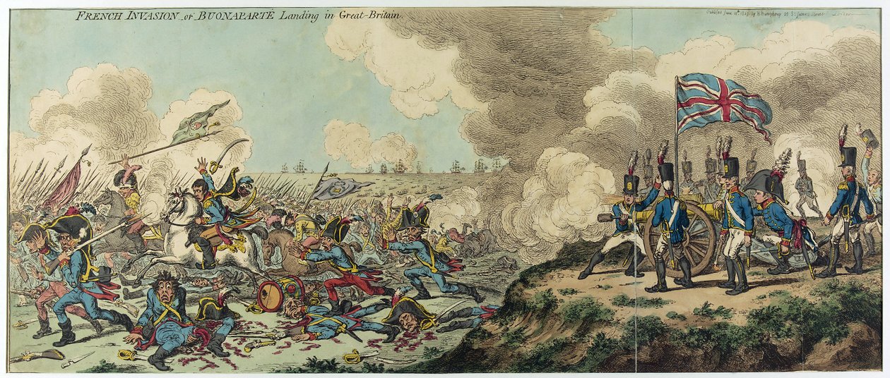 フランスの侵攻、あるいはナポレオン・ボナパルトのイギリス上陸（1769-1821）（銅版画） 作： ジェームズ・ギルレイ