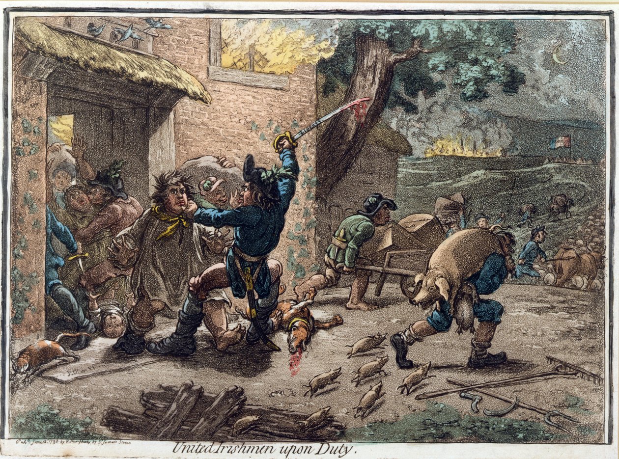 1798年にハンナハンフリーによって発行されたユナイテッドアイルランド人の義務 作： ジェームズ・ギルレイ