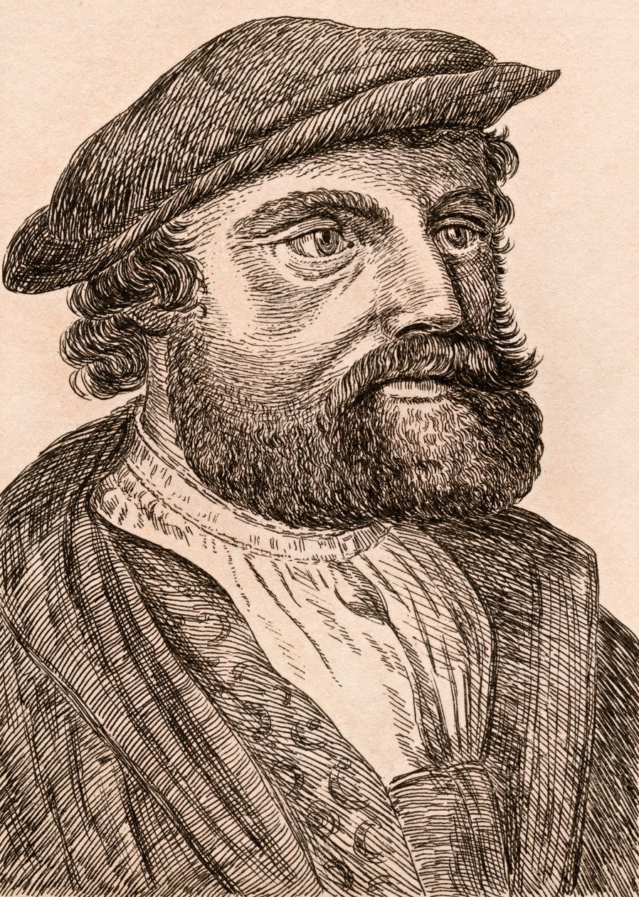 ハンス・ホルバイン・ザ・ヤンガー、1817年にロンドンで出版された「Authentic Originalsの有名な画家の肖像75枚」のイラスト 作： ジェームズ・ガーティン