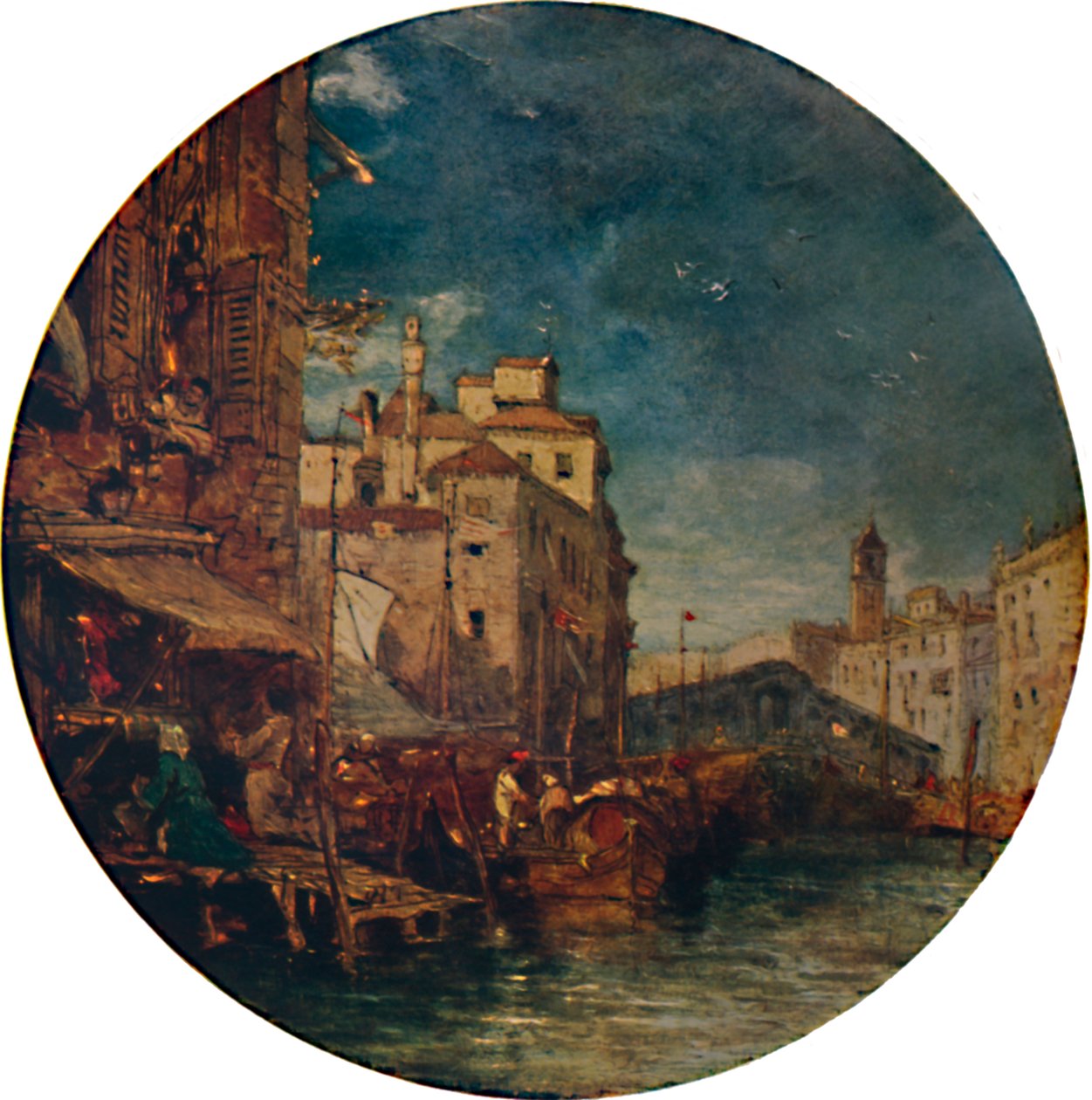 リアルトが遠くにあるヴェネツィアの大運河の眺め、c1850、1935 作： ジェームズ・ホランド