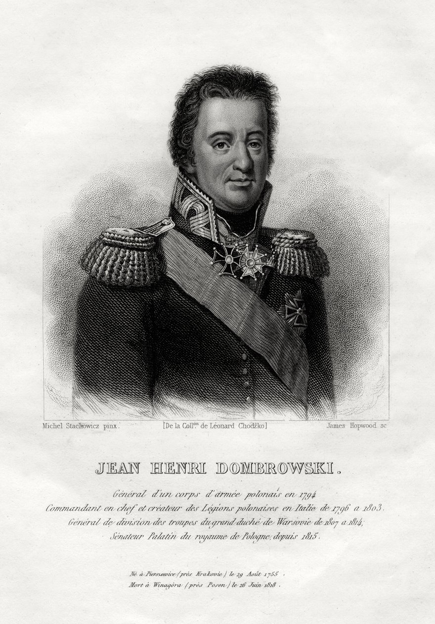 ジャンアンリドンブロウスキー、ポーランド軍の司令官、1845 作： ジェームズ・ホップウッド