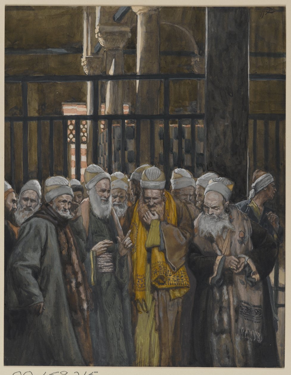 ユダヤ人の陰謀、私たちの主イエス・キリストの生涯からの挿絵、1886-94（紙の黒鉛の上にトイレ） 作： ジェームズ・ジャック・ジョセフ・ティソ