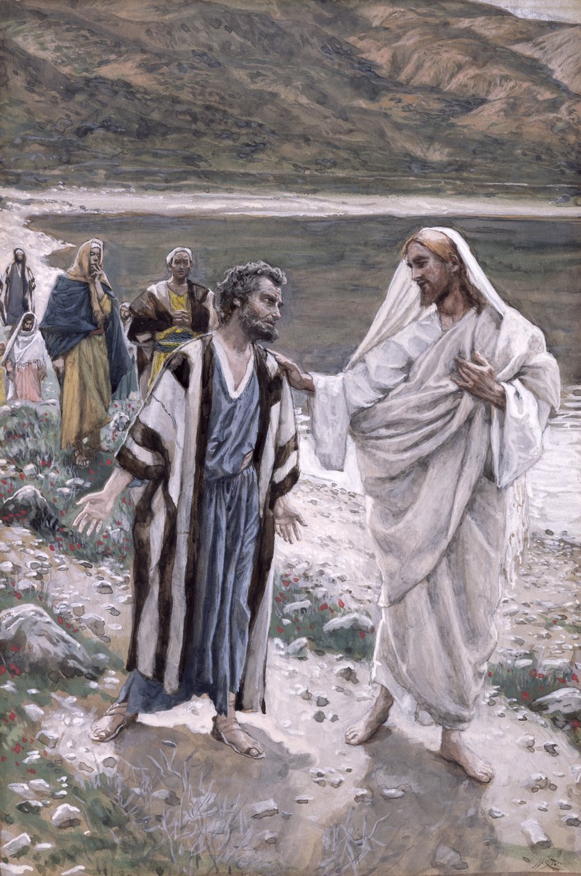 羊を養う、キリストの生涯の挿絵、1884-96年（板紙にトイレとガッシュ） 作： ジェームズ・ジャック・ジョセフ・ティソ