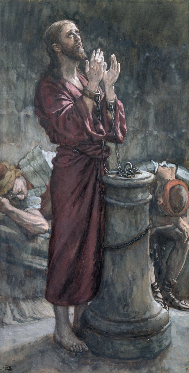 刑務所でのイエス、キリストの生涯の挿絵、1884-96年（板紙にトイレとガッシュ） 作： ジェームズ・ジャック・ジョセフ・ティソ