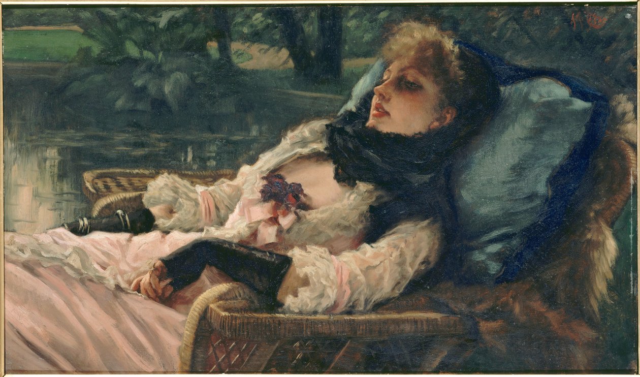 La Rêveuse 夢想家、または夏の夜、c。 1876年。 作： ジェームズ・ジャック・ジョセフ・ティソ